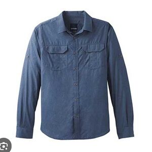 PrAna Men's Citadel Long Sleeve Shirt button front XXL